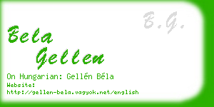 bela gellen business card